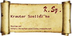 Krauter Szellőke névjegykártya